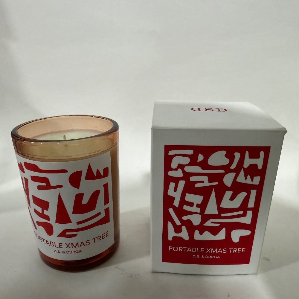 D.S &Durga Limited Edition Portable Xmas Tree Candle Glass Brand NIB 7oz